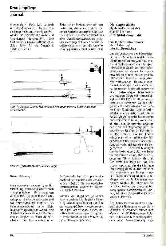 Vorschauseite 2: Hysteroskopie - Möglichkeiten und Grenzen in der Diagnostik