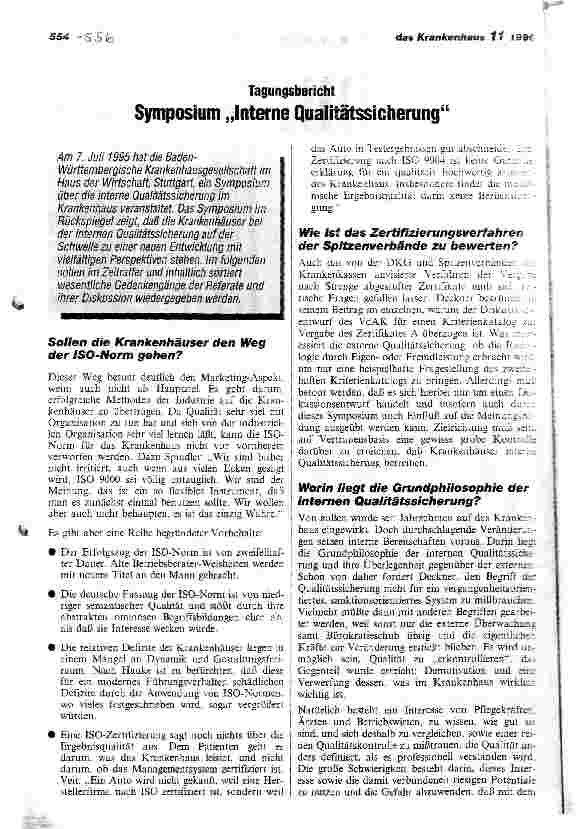 Vorschauseite 1: Symposium Interne Qualitätssicherung Tagungsbericht