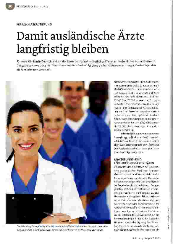 Vorschauseite 1: Damit ausländische Ärzte langfristig bleiben