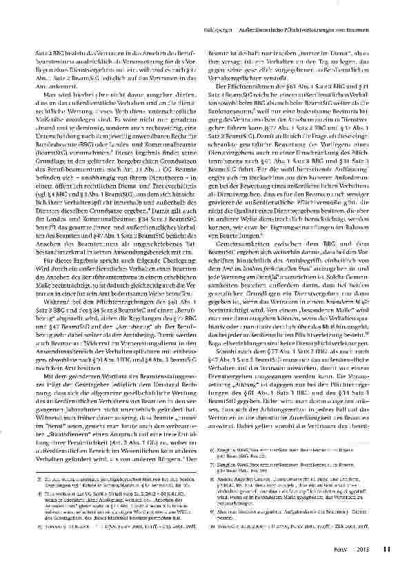 Vorschauseite 2: Außerdienstliche Pflichtverletzungen von Beamten