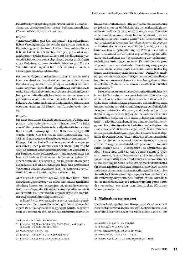 Vorschauseite 4: Außerdienstliche Pflichtverletzungen von Beamten
