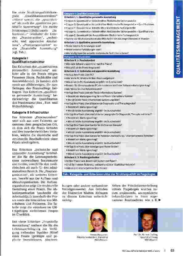 Vorschauseite 2: Serie: Wirksamkeit und Nutzen von Qualitätsmanagement Teil V: Qualifikationsund Infrastruktur