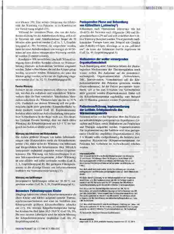 Vorschauseite 6: Vermeidung von unbeabsichtigter perioperativer Hypothermie