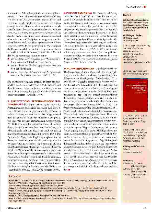 Vorschauseite 2: Zwischenmenschliche Beziehungen in der Pflege - die Theorie von Hildegard Peplau