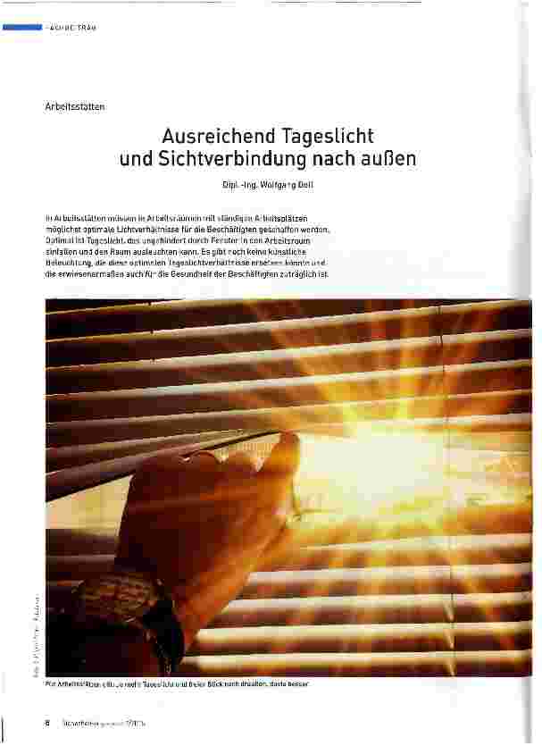 Vorschauseite 1: Ausreichend Tageslicht und Sichtverbindung nach außen