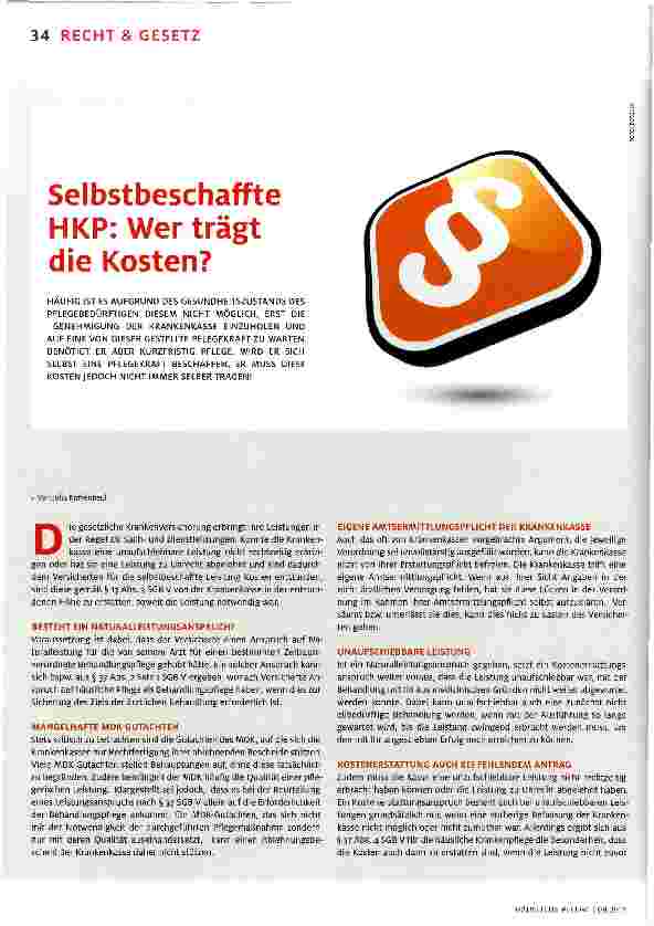 Vorschauseite 1: Selbstbeschaffte HKP: Wer trägt die Kosten?