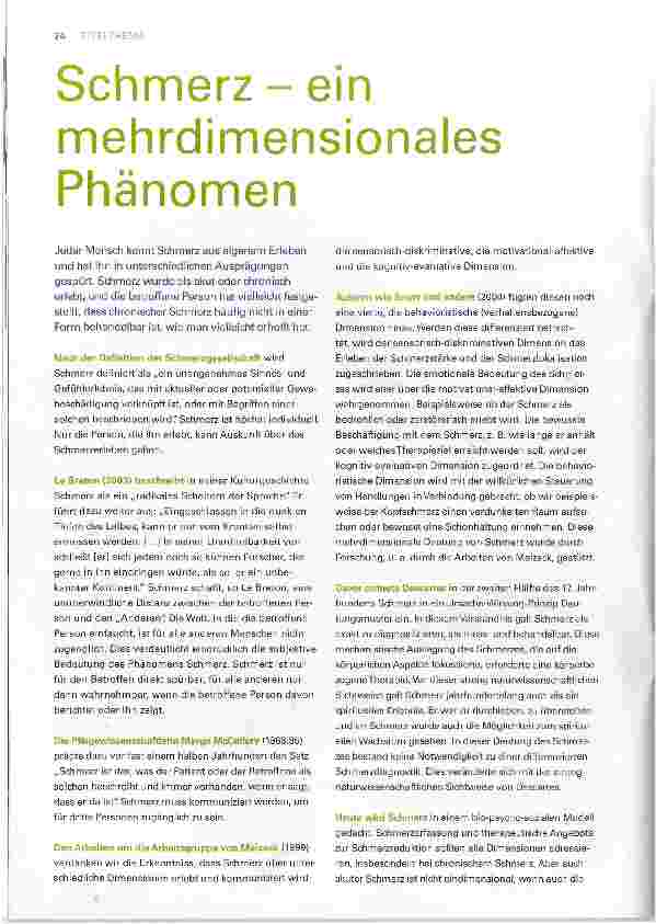 Vorschauseite 1: Schmerzein mehrdimensionales Phänomen