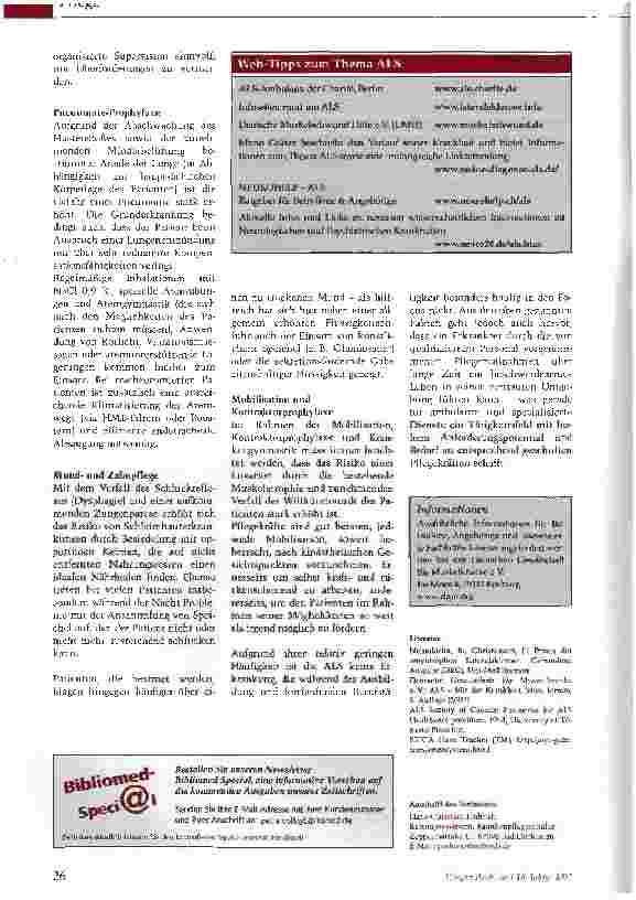 Vorschauseite 6: Amyotrophe Lateralsklerose Prognose: unheilbar