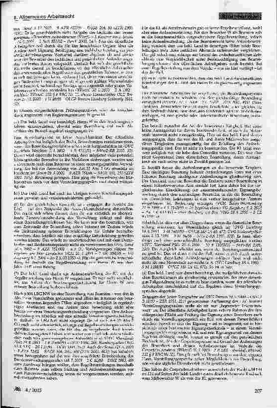 Vorschauseite 3: II. Allgemeines Arbeitsrecht. KonkurrentenklageGG Art. 33 Abs. 2; LBG NW § 104; LGG NW § 7 Abs. 2