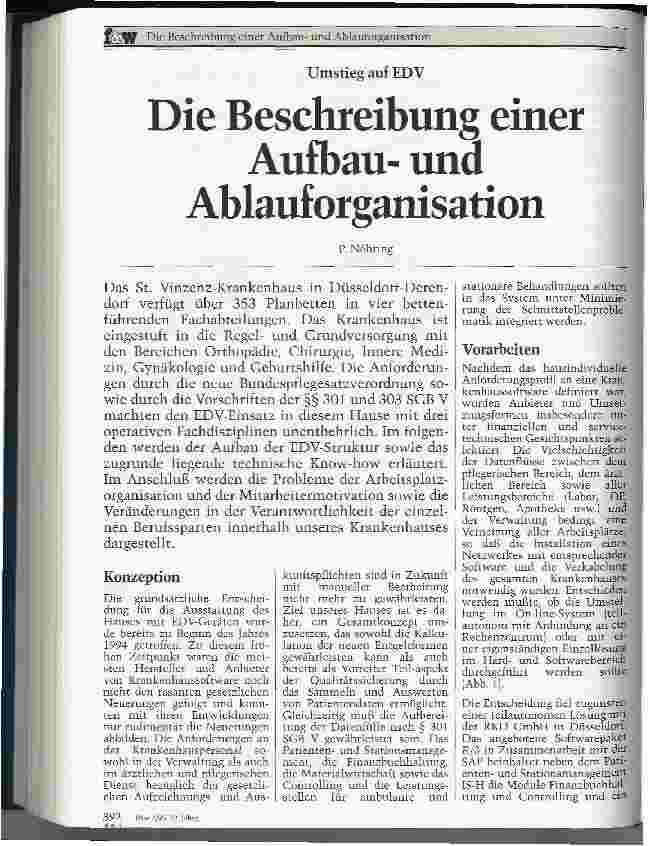 Vorschauseite 1: Die Beschreibung einer Aufbauund Ablauforganisation Umstieg auf EDV