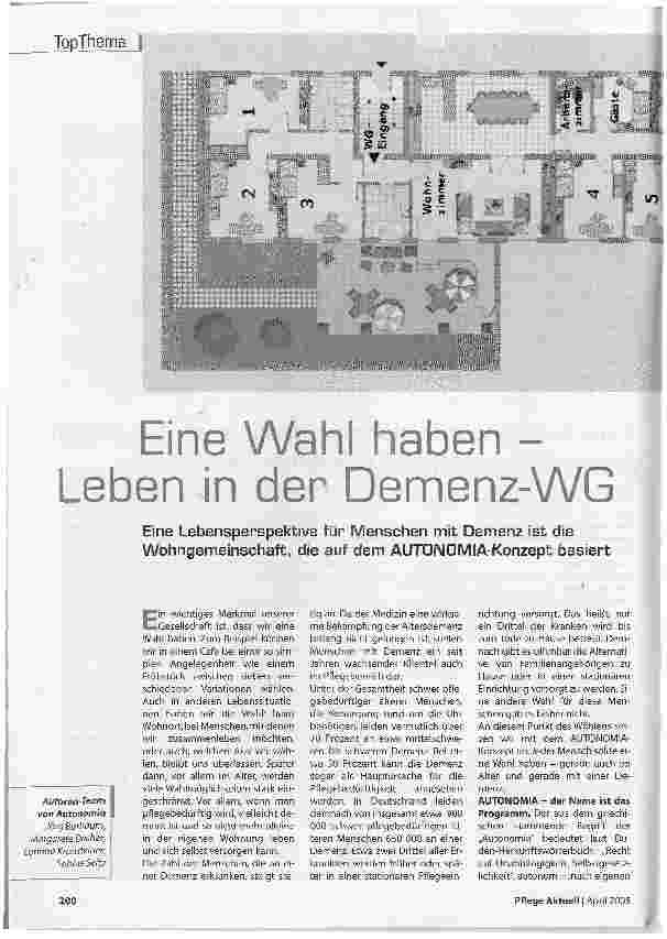 Vorschauseite 1: Eine Wahl haben -Leben in der Demenz-WG