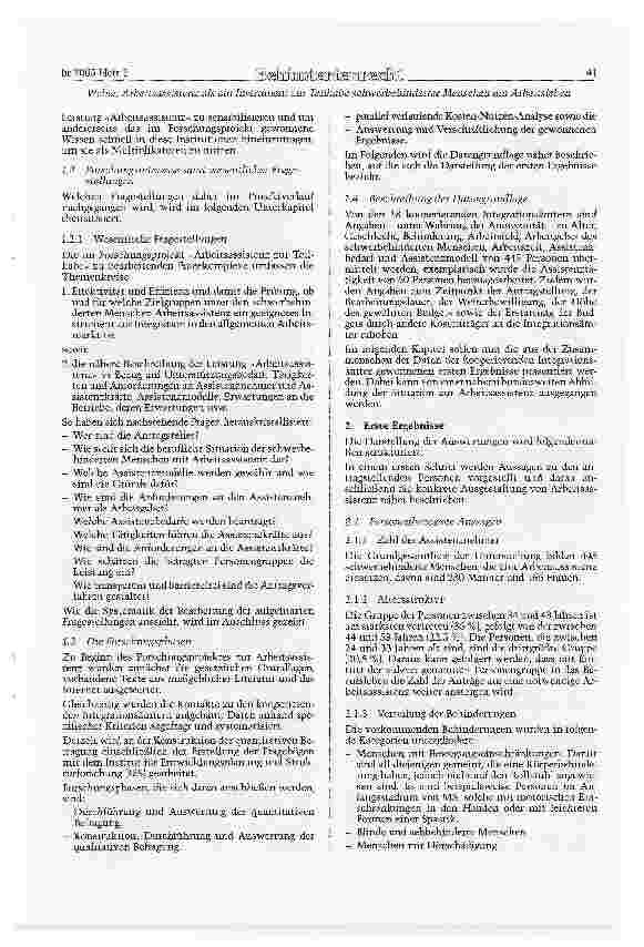 Vorschauseite 2: Arbeitsassistenz als ein Instrument zur Teilhabe schwerbehinderter Menschen am Arbeitsleben