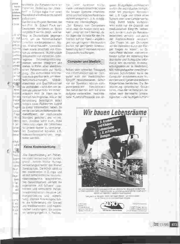 Vorschauseite 3: Ventile für den medizinischen Fortschritt öffnen 1. Inovativer Medizinkongreß in Nürnberg: Anschluß an die Entwicklung zur Informationsgesellschaft nicht verpassen