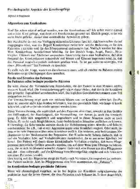 Vorschauseite 1: Psychologische Aspekte der Krankenpflege