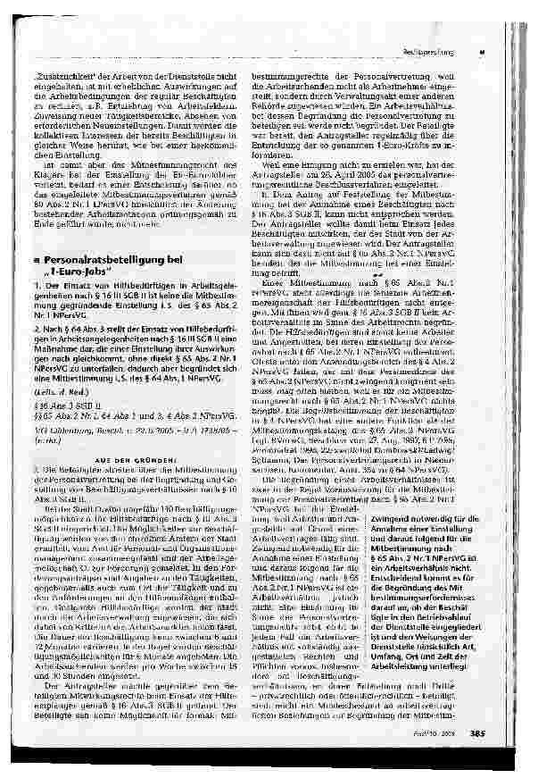 Vorschauseite 5: Rechtssprechung zum Personalvertretungsrecht
