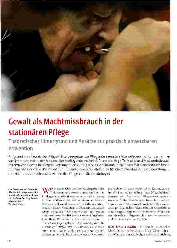 Vorschauseite 1: Gewalt als Machtmissbrauch in der stationären Pflege