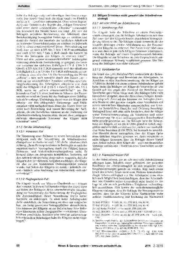 Vorschauseite 6: Das „billige Ermessen des §106 Satz 1 GewO und die Rechtsfolge der unbilligen Weisung des Arbeitgebers