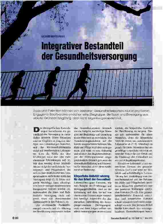 Vorschauseite 1: Integrativer Bestandteil der Gesundheitsversorgung