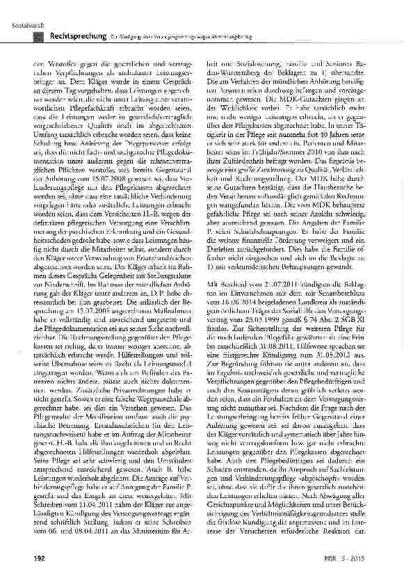 Vorschauseite 5: Zur Kündigung eines Versorgungsvertrags wegen Abrechnungsbetrug
