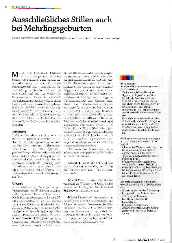 Vorschauseite 1: Ausschließliches Stillen auch bei Mehrlingsgeburten