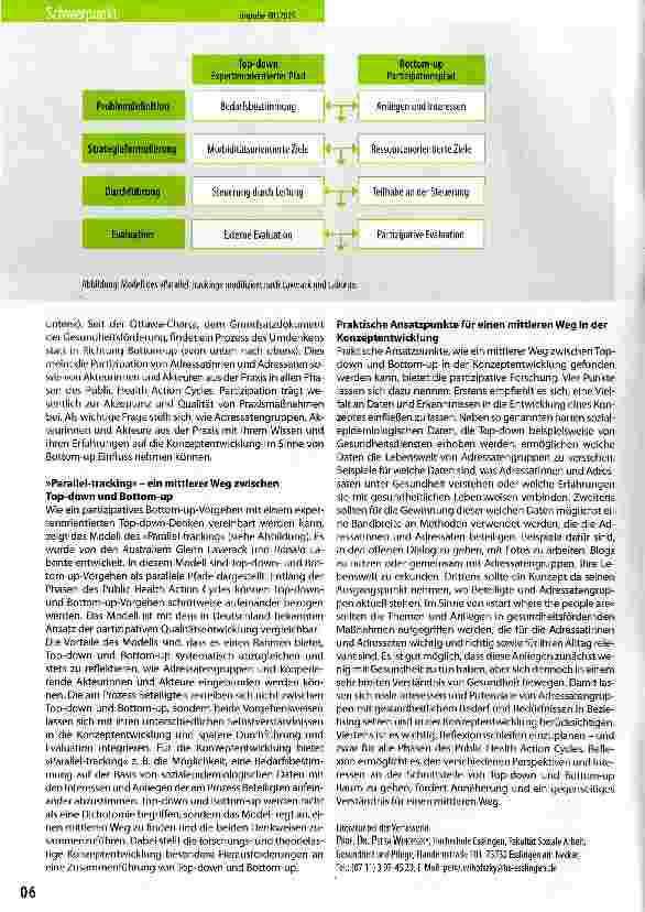 Vorschauseite 2: Ein mittlerer Weg zwischen Top-down und Bottom-up in der Gesundheitsförderung