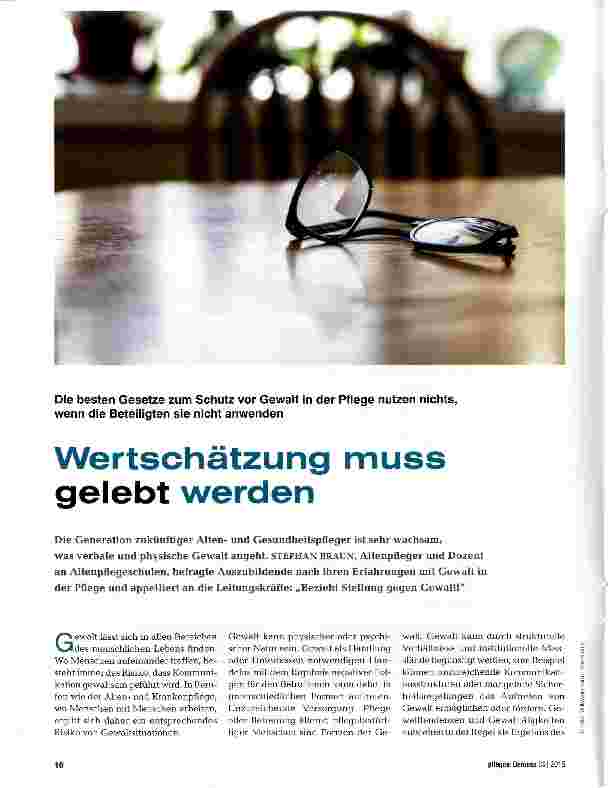Vorschauseite 1: Wertschätzung muss gelebt werden