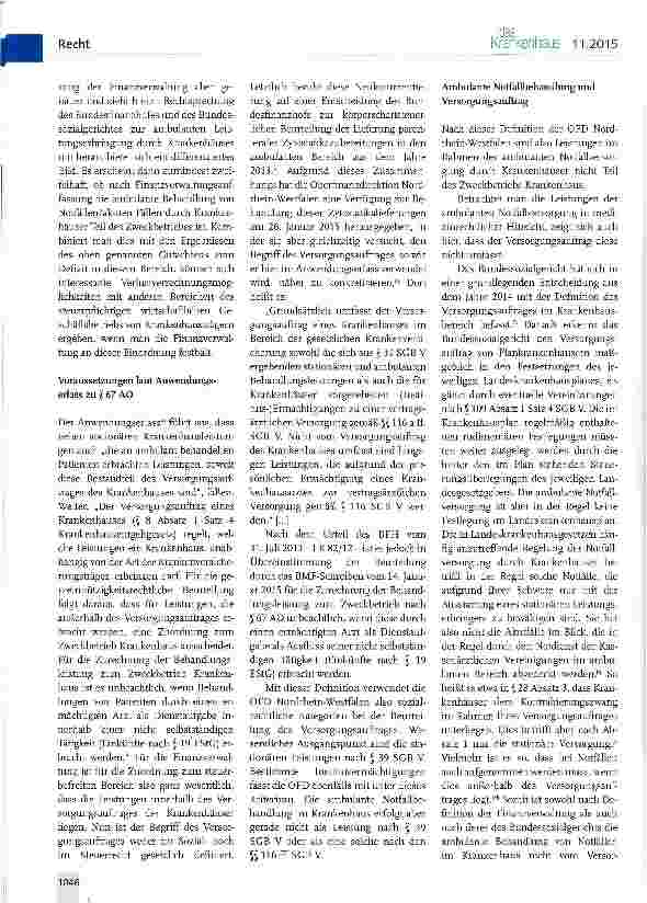 Vorschauseite 2: Ambulante Notfallversorgung durch Krankenhäuser - steuerpflichtiger wirtschaftlicher Geschäftsbetrieb?