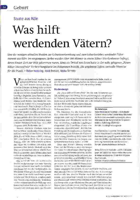 Vorschauseite 1: Was hilft werdenden Vätern?