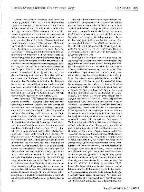 Vorschauseite 3: Roland Kuhn: Zum Problem der ganzheitlichen Betrachtung in der Medizin Ein Beitrag zum 50. Todestag Kurt Goldsteins