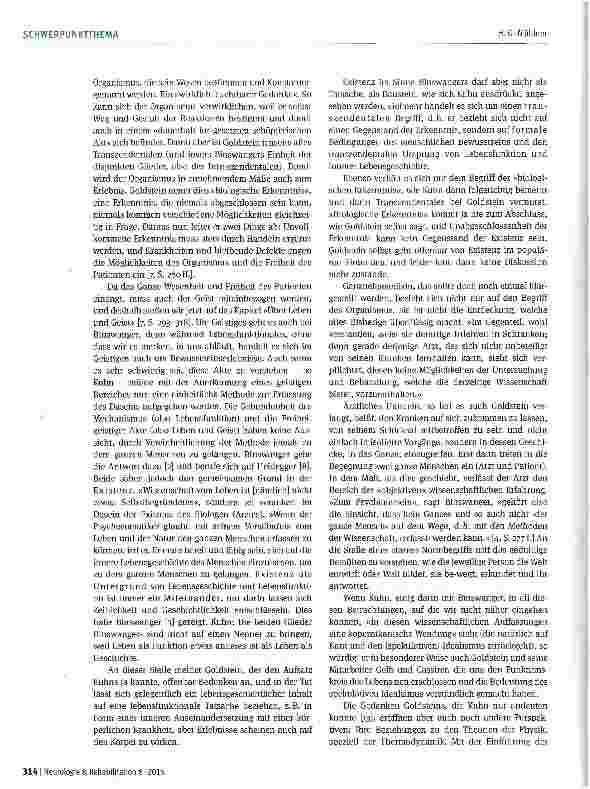 Vorschauseite 4: Roland Kuhn: Zum Problem der ganzheitlichen Betrachtung in der Medizin Ein Beitrag zum 50. Todestag Kurt Goldsteins