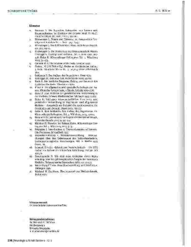 Vorschauseite 6: Roland Kuhn: Zum Problem der ganzheitlichen Betrachtung in der Medizin Ein Beitrag zum 50. Todestag Kurt Goldsteins