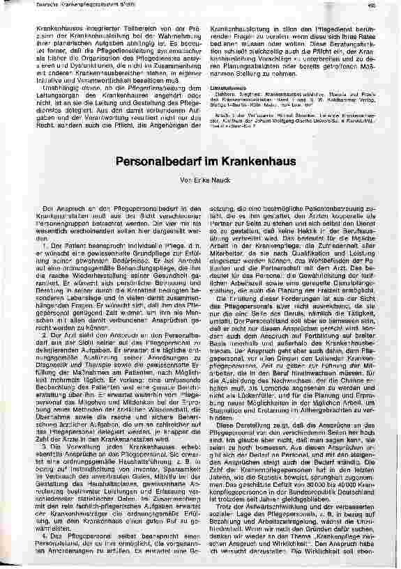 Vorschauseite 1: Personalbedarf im Krankenhaus