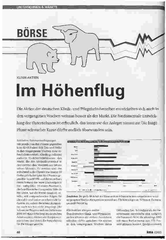 Vorschauseite 1: KLINIK-AKTIEN. Im Höhenflug