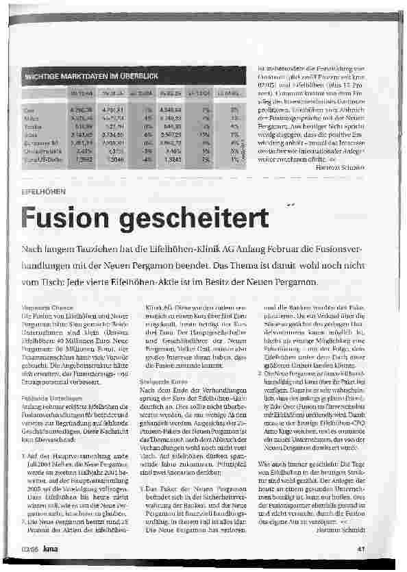 Vorschauseite 2: KLINIK-AKTIEN. Im Höhenflug