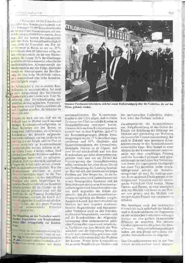 Vorschauseite 4: Eröffnungsansprache zum 13. Deutschen Krankenhaustag und der Interhospital 1985