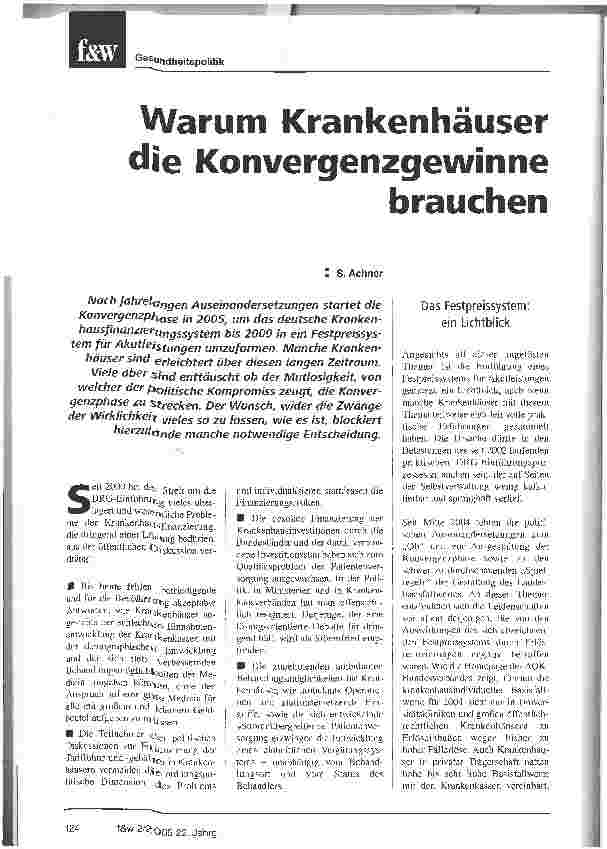 Vorschauseite 1: Warum Krankenhäuser die Konvergenzgewinnebrauchen