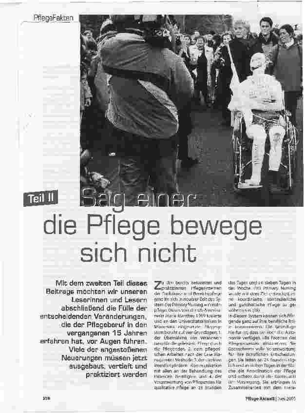 Vorschauseite 1: Sag einer die Pflege bewege sich nicht