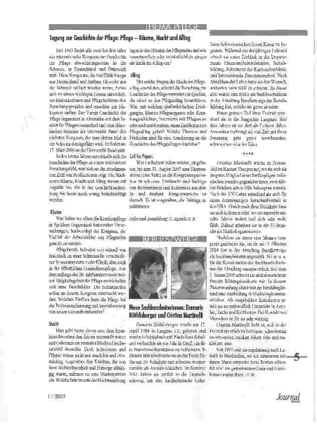 Vorschauseite 2: Umfrage zur Geschichte der Pflege in der Pflegeausbildung