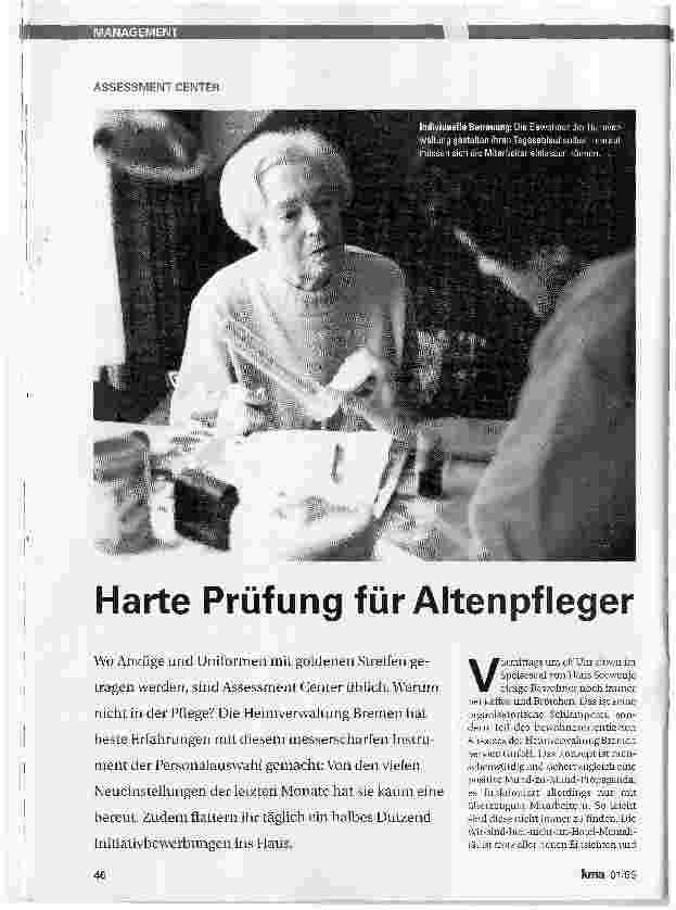 Vorschauseite 1: Harte Prüfung für Altenpfleger - ASSESSMENT CENTER