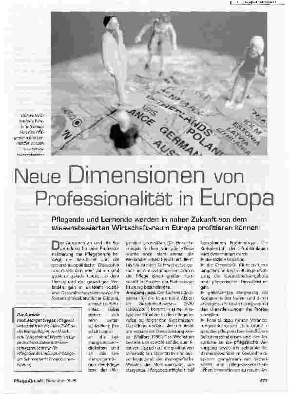 Vorschauseite 1: Neue Dimensionen von Professionalität in Europa