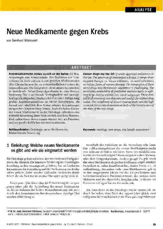 Vorschauseite 1: Neue Medikamente gegen Krebs