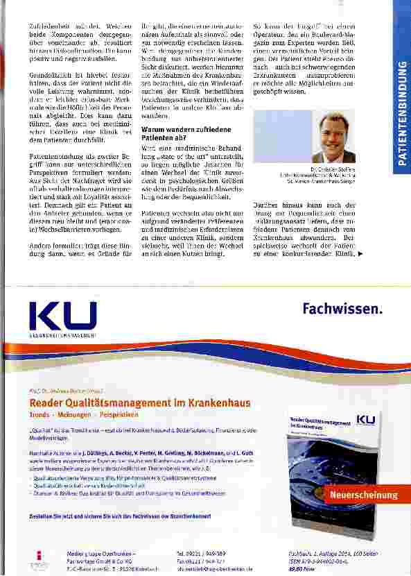 Vorschauseite 2: Zufriedene Patienten sind untreu Mit dem richtigen Mix Patienten binden