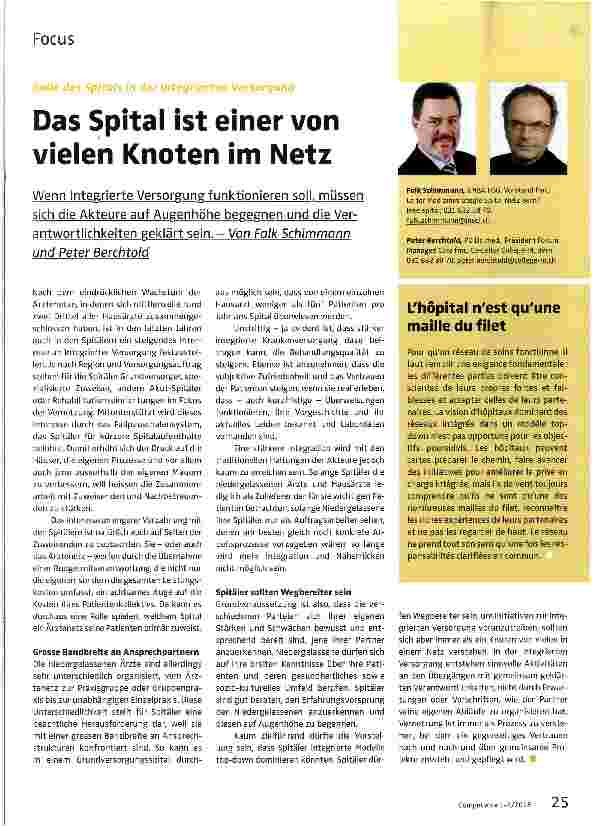 Vorschauseite 1: Das Spital ist einer von vielen Knoten im Netz