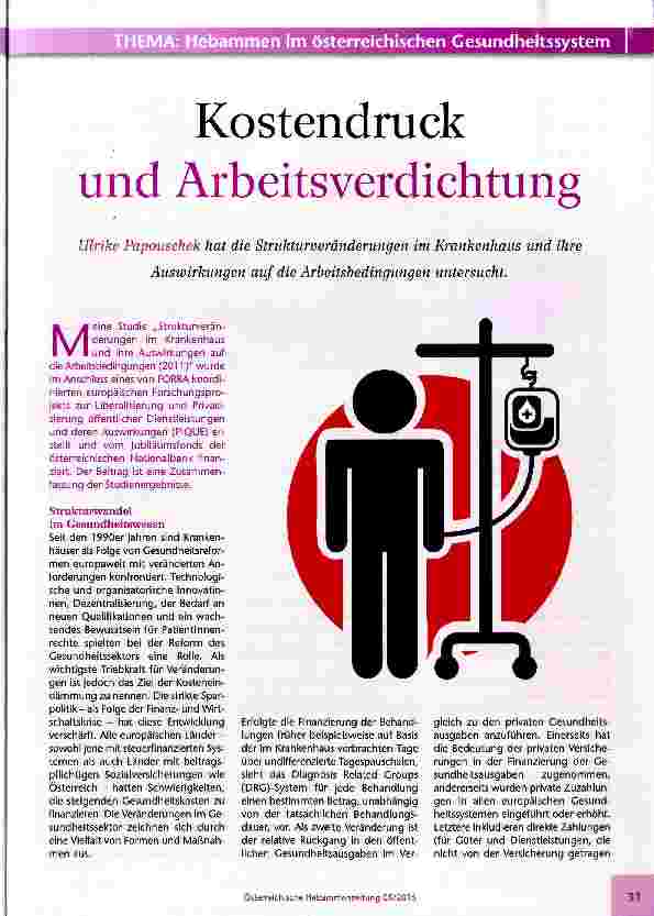 Vorschauseite 1: Kostendruck und Arbeitsverdichtung