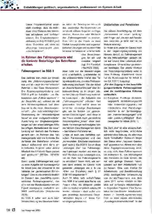 Vorschauseite 2: Entwicklungen politisch, organisatorisch, professionell im System Arbeit