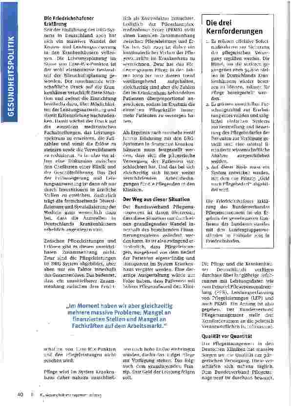 Vorschauseite 2: Problem: Pflege? !