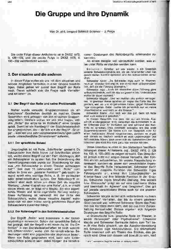 Vorschauseite 1: Die Gruppe und ihre Dynamik, der Einzelne und die Anderen