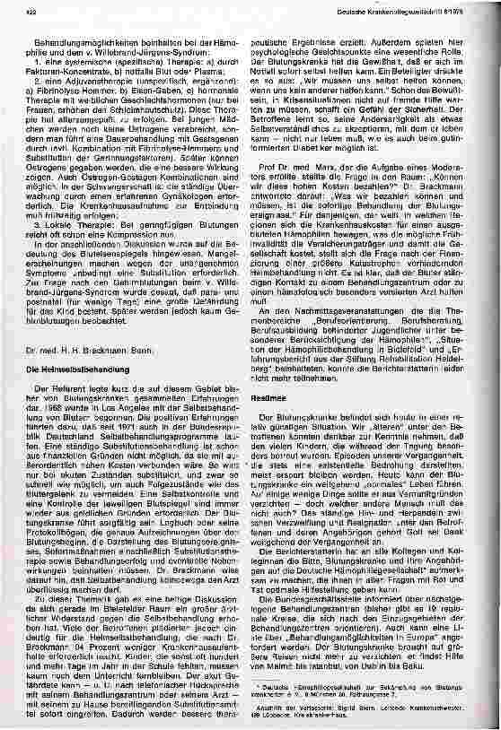 Vorschauseite 3: VIII. Jahreskongreß 1975 der Deutschen Hämophiliegesellschaft zur Bekämpfung von Blutungskrankheiten e. V.