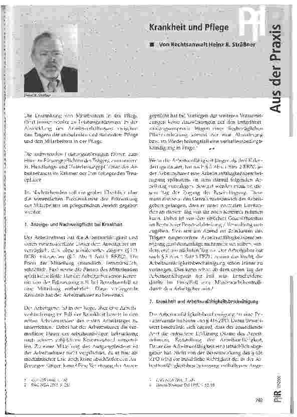 Vorschauseite 1: Krankheit und Pflege