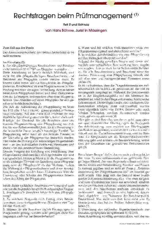 Vorschauseite 1: Rechtsfragen beim PrüfmanagementTeil 2 und Schluss